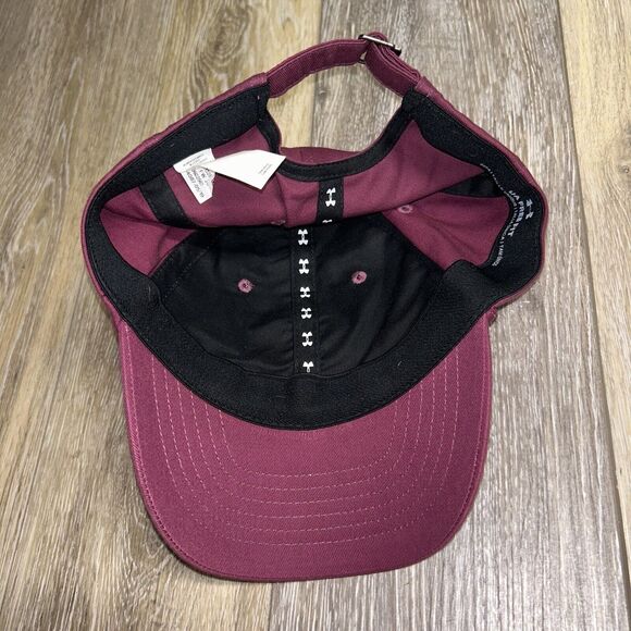 Under Armour Hat One Size Free Fit Maroon Red Baseball Cap Hat Womens Adjustable - Picture 7 of 10